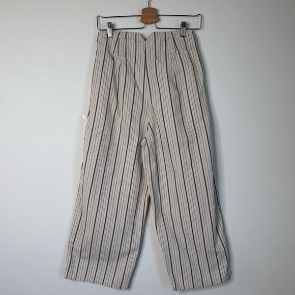 Urban Outfitters Size 4 Striped Corduroy Pleated Front High Rise Cropped Trouser - Picture 7 of 16